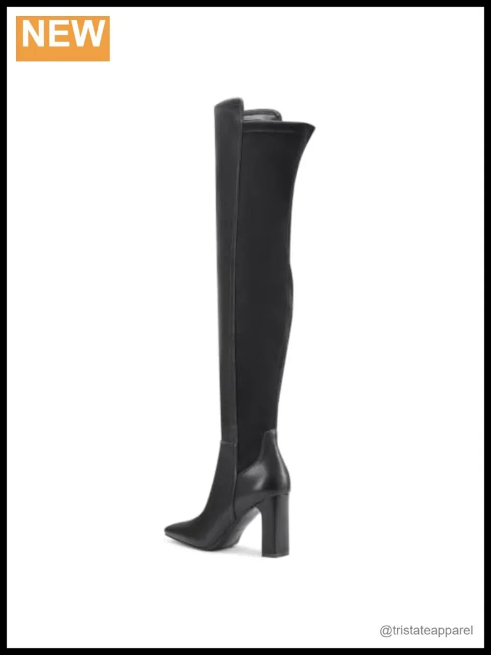 Square Toe Chunky Heel Over the Knee Boots Faux Leather